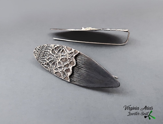 Metallic Lace and Sterling Silver Drop Earrings Metallic Lace and Sterling Silver Drop Earrings