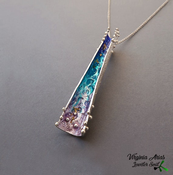 Cascade Pendant, Silver Pendant Necklace Contemporary Cascade Pendant, Silver Pendant Necklace Contemporary