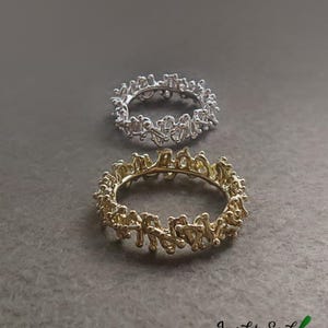 Eternity Yellow Gold Ring Solid 18k Gold Ring, Statement Ring, 18k Gold Rings for Women, 18k Gold Jewelry image 5