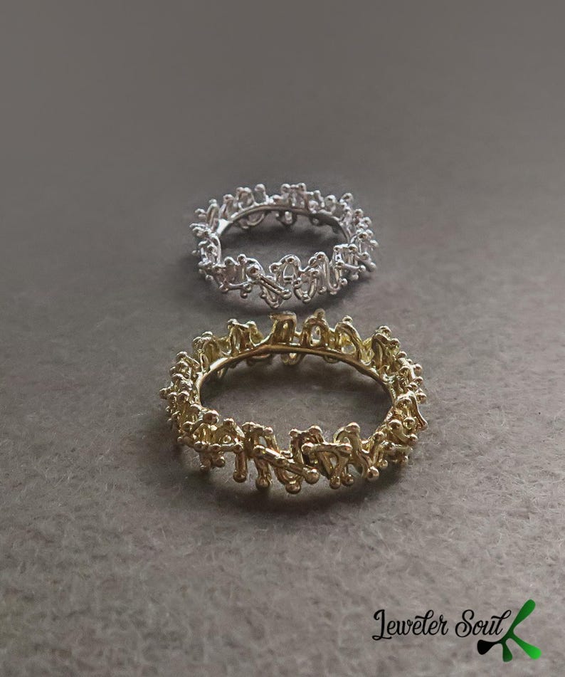 Eternity Yellow Gold Ring Solid 18k Gold Ring, Statement Ring, 18k Gold Rings for Women, 18k Gold Jewelry image 5