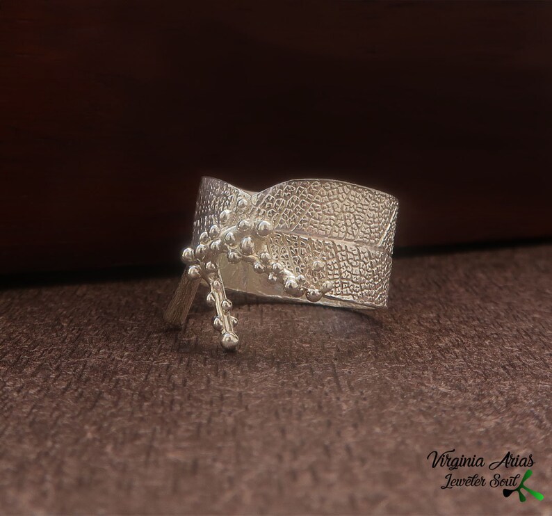 Organic Silver Ring, Nature Jewelry for her, Organic Nature inspired rings, Statement Ring image 6