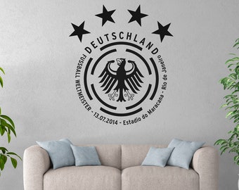 Soccer World Cup 2022 car sticker - Germany logo coat of arms 4 stars