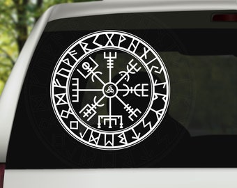 Vegvisir car sticker - Nordic protection symbol - Self-adhesive and residue-free - Sizes and colors selectable