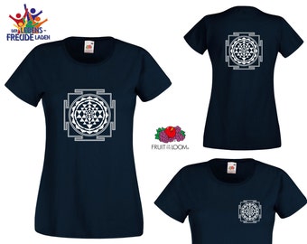 Sri Yantra - Fruit of the Loom T-Shirt "Lady Fit Valueweight T" - Flex bedrukking - verschillende kleuren - Lady