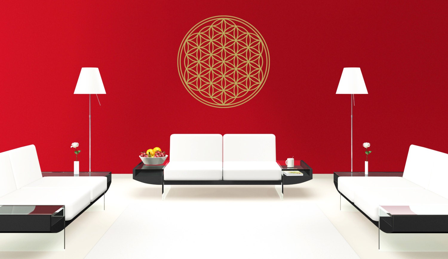 Wall Sticker Flower of Life Wall Decal Etsy