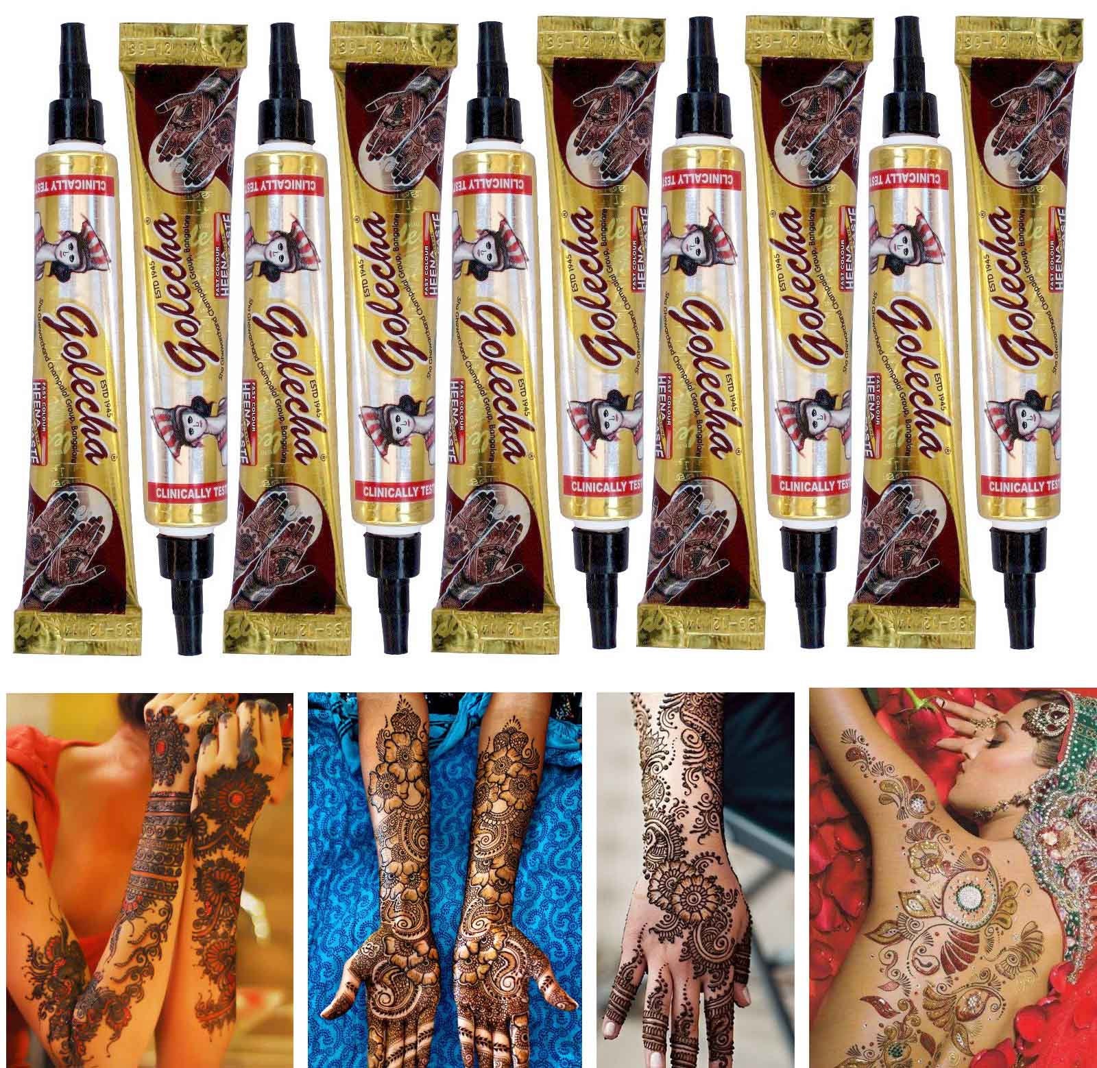 Golecha Henna Tubes red / maroon for Mehndi/Mehandi Tattoo