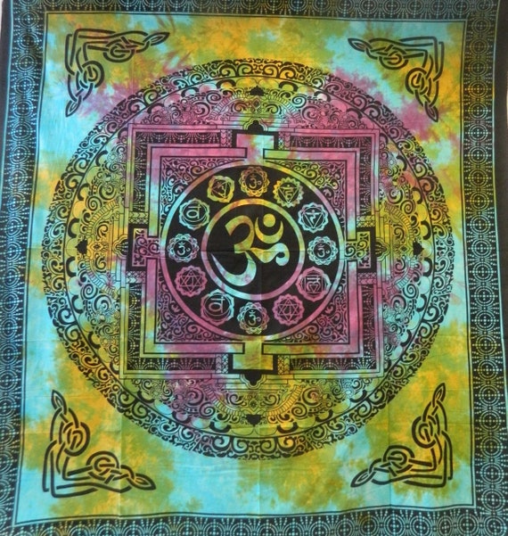 Colcha Mandala Colgante De Pared - Toalla Decorativa India De 230x210 Cm - Algodón 100% Para Cama, Playa O Tapiz - Estilo Boho