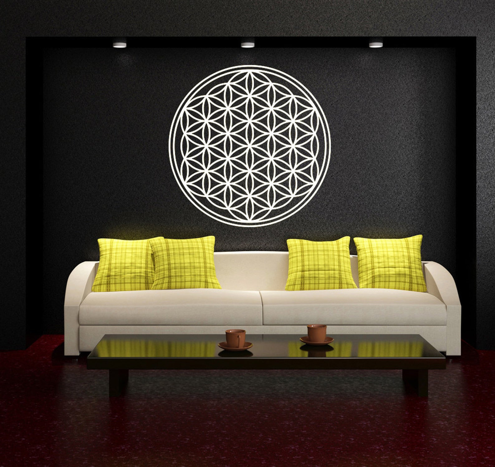 Wall Sticker Flower of Life Wall Decal Etsy