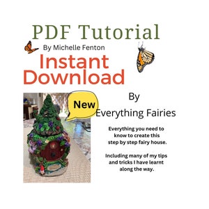 Instant download PDF tutorial How to make a fairy house jar by Michelle Fenton