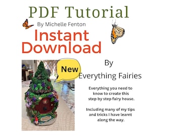 Instant download PDF tutorial How to make a fairy house jar by Michelle Fenton