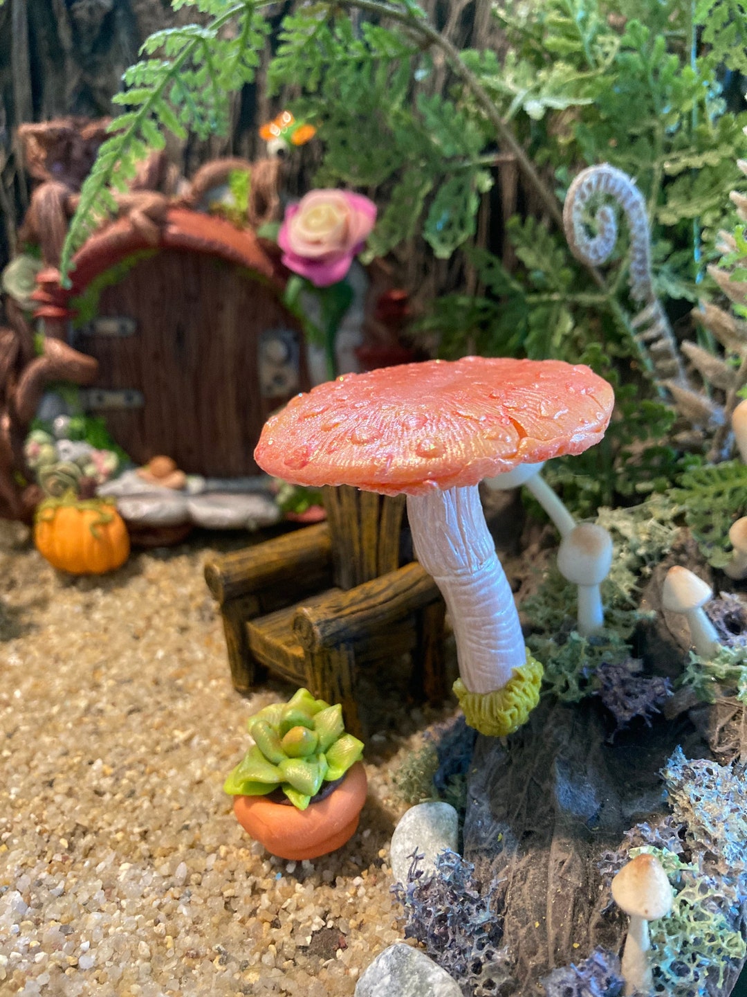 Polymer Clay Fairy Mushroom, Fairy Garden, Terrarium, Miniature Garden ...