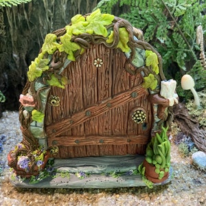 Ivy fairy door, free standing fairy door, miniature fairy garden door, mini garden, fairy door, fairy, fairies, gnome,  polymer clay, tooth