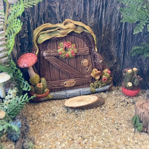 Fairy Door, Fairies, Fairy Garden, Miniature garden, Christmas decor, Clay Door, Gum leaves door, Doll house, Toys