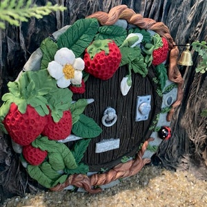 Fairy garden, fairy door, elf, miniature garden, polymer clay, fairy home, strawberry house image 6