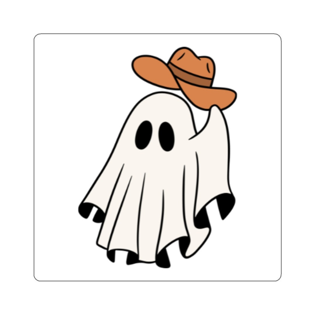 Cowboy Ghost Tipping Hat Kiss-cut Stickers - Etsy