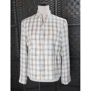 Vintage Plaid Blazer, Zip Front, Norton McNaughton, Lined, Teal