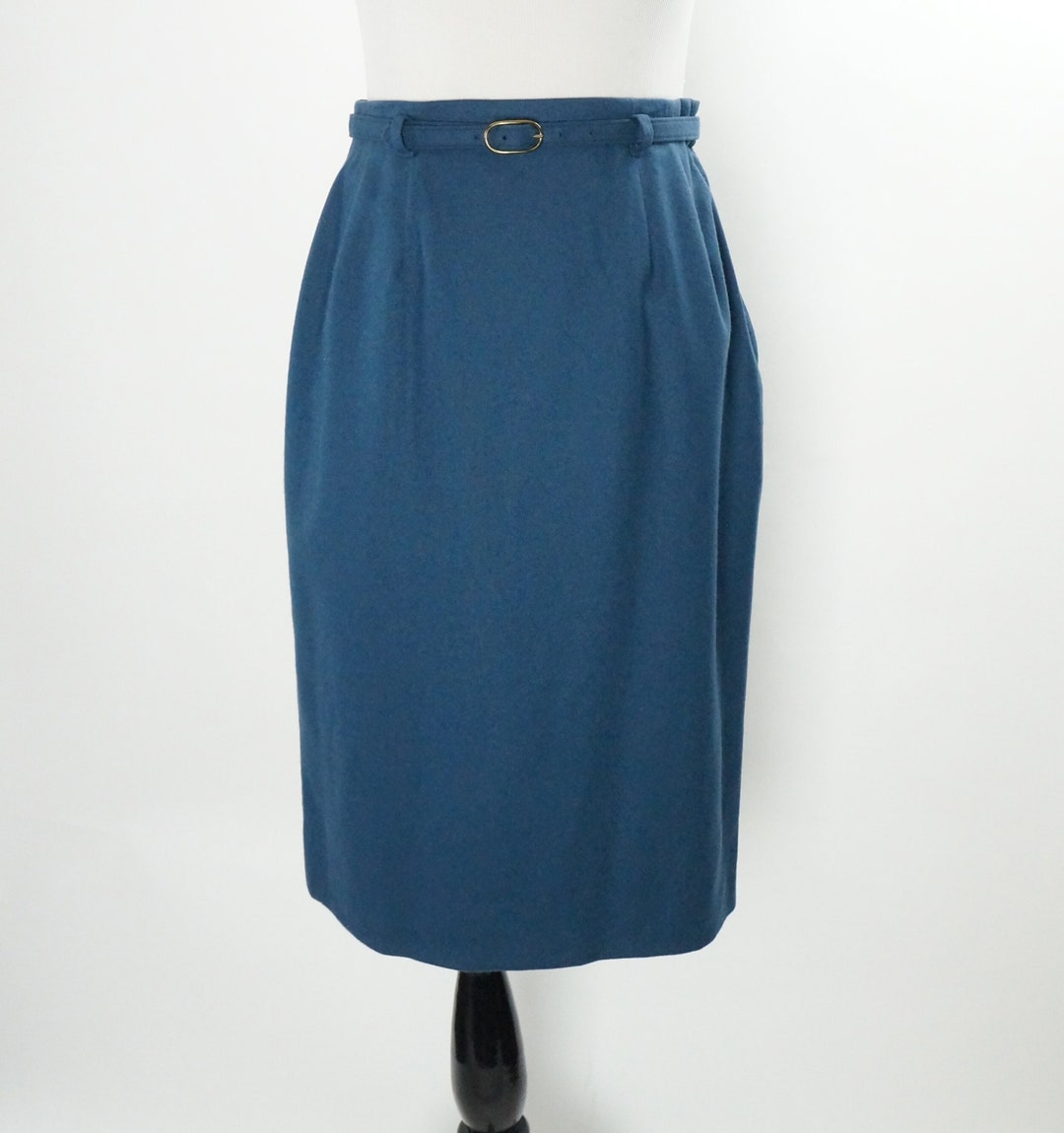 Vintage Pendleton Wool Pencil Skirt Belted Teal Blue Lined - Etsy