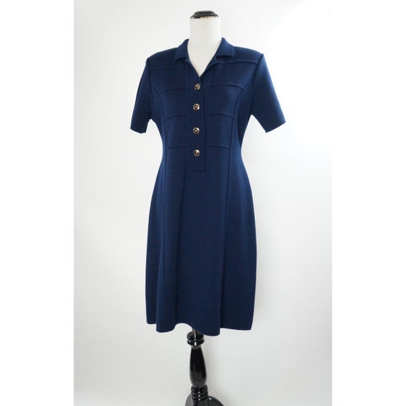 Vintage Castleberry for Appleseeds Dress, Navy Bl… - image 5