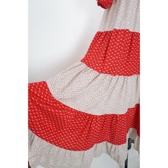 Vintage Muu Muu Dress, Red Floral Cottagecore, Pu… - image 4