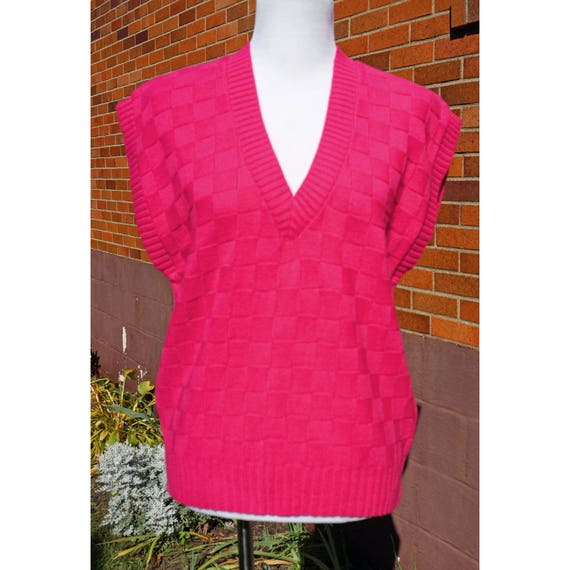 hot pink sweater vest
