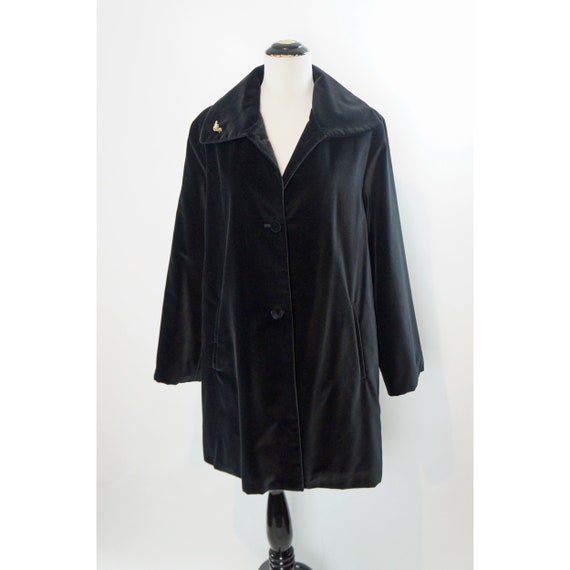 Vintage Velvet Coat, Winter Swing Coat, Knee Leng… - image 6