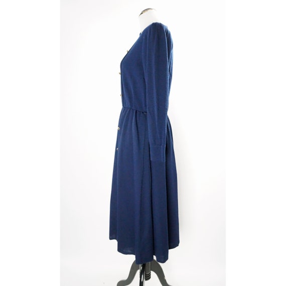 Vintage Sax Fifth Avenue Dress, Navy Midi, Gather… - image 3