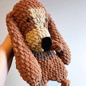 Handmade Crochet Plush Super Soft Snuggly Hound Doggie Lovey image 1