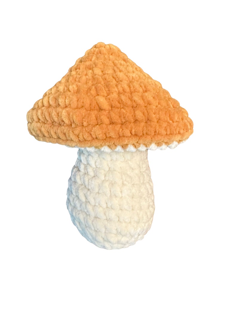 Large Plush Handmade Crochet Mushroom Pillow image 1