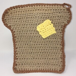 Handmade Crochet Toast and Egg Potholder Set, Kitschy Kitchen, 100% Cotton, Recycled Cotton, Breakfast image 2