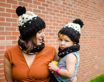 Mommy and Me Chunky Knit Hat Set, Custom Set, Set of Two, Hats for Women, Hats for Baby, Gifts for Women, Gifts for Baby