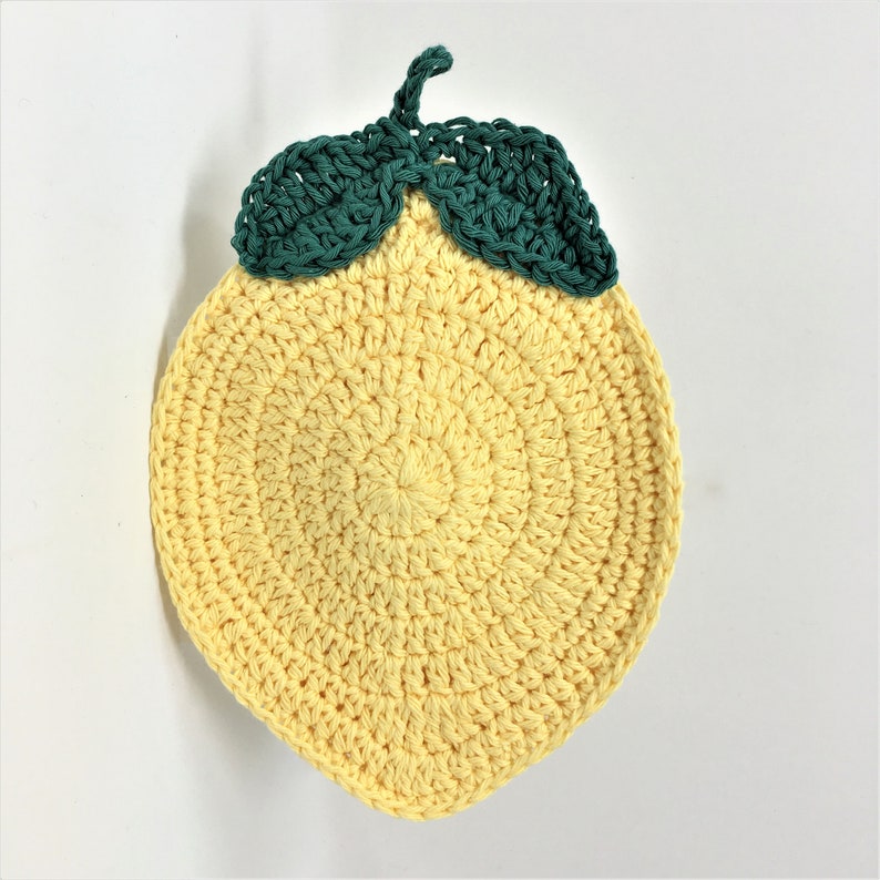 Handmade Lemon Potholder, Citrus Kitchen Hot Pad image 1