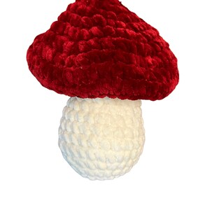 Large Plush Handmade Crochet Mushroom Pillow image 5