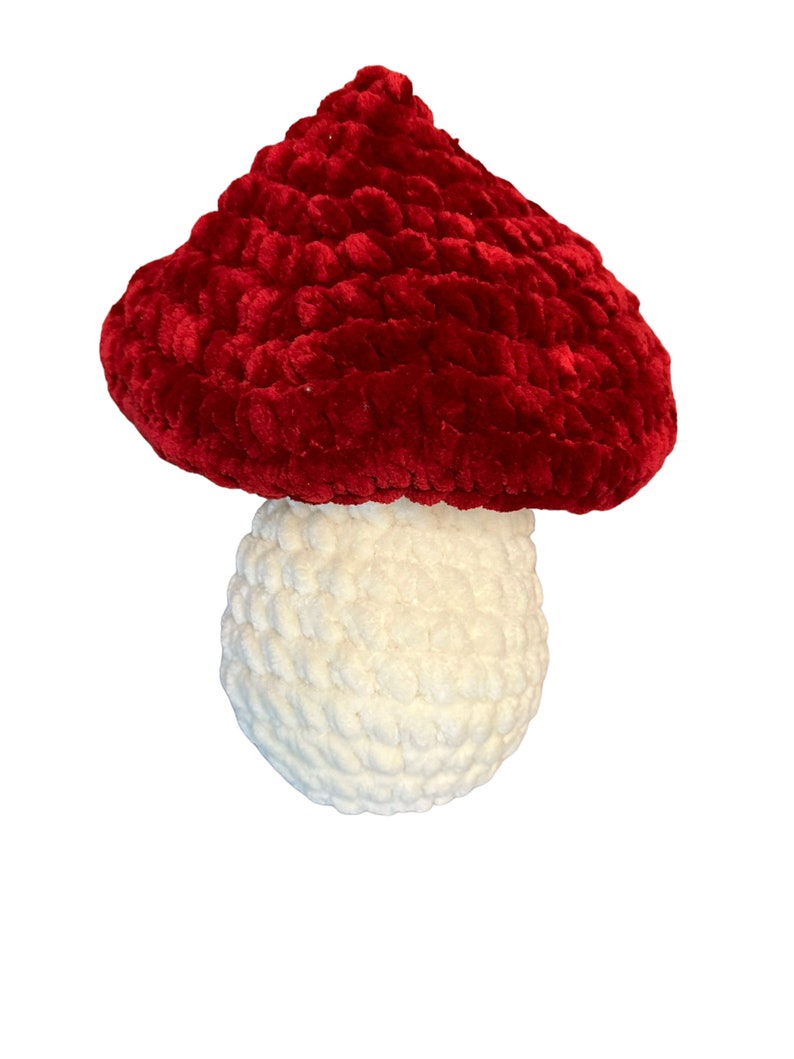 Large Plush Handmade Crochet Mushroom Pillow image 5