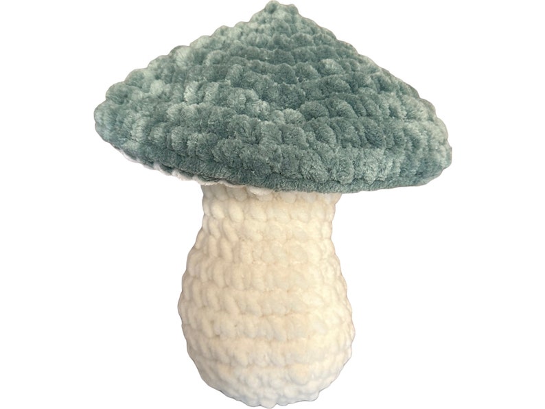 Large Plush Handmade Crochet Mushroom Pillow image 6