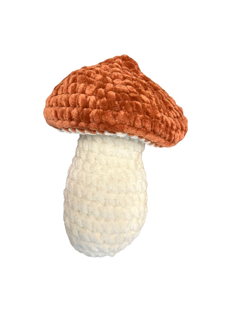 Large Plush Handmade Crochet Mushroom Pillow image 3