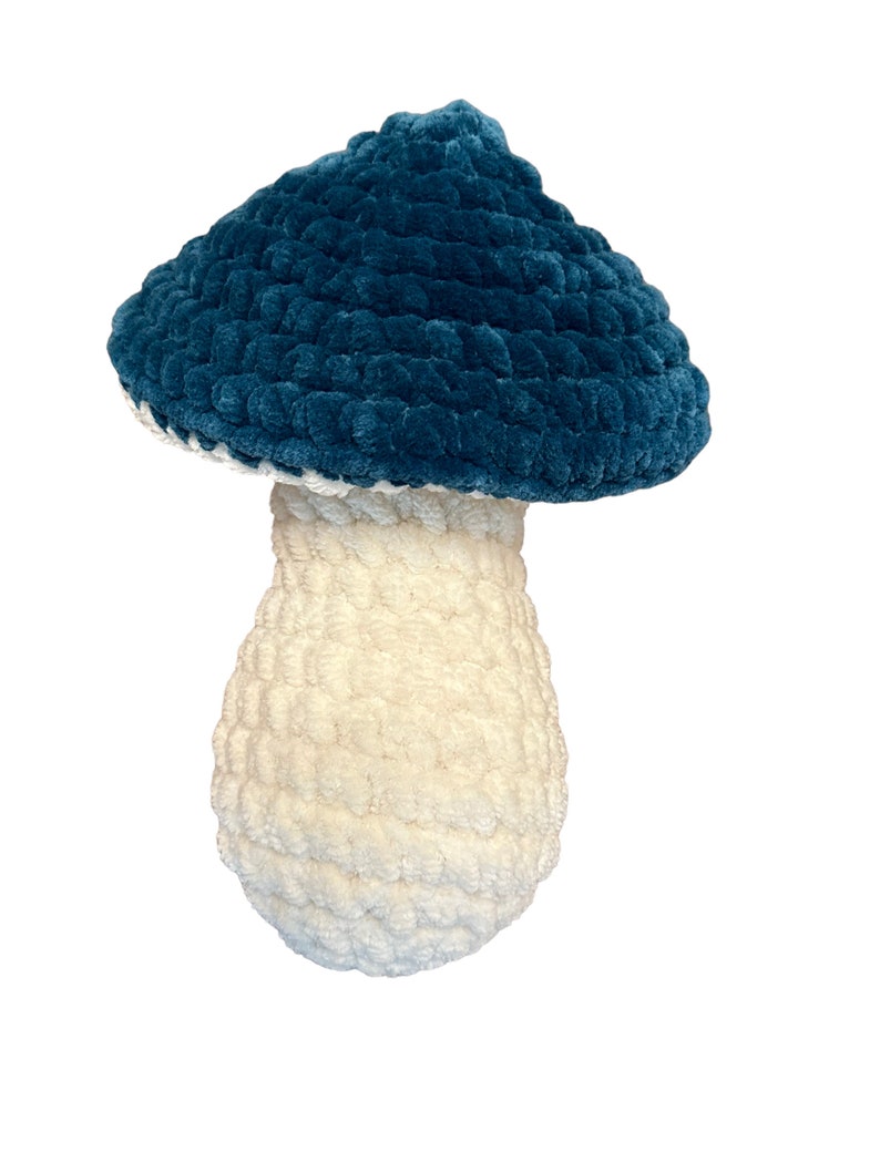 Large Plush Handmade Crochet Mushroom Pillow image 7