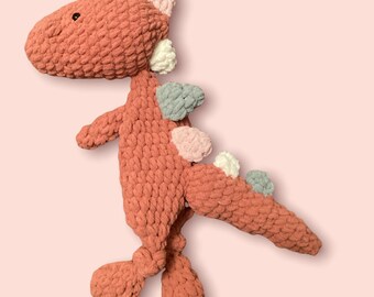 Handmade Crochet Plush Super Soft Snuggle Dinosaur Lovey