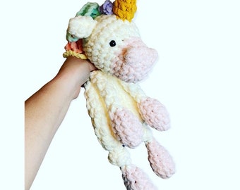 Handmade Crochet Plush Super Soft Snuggle Unicorn Lovey