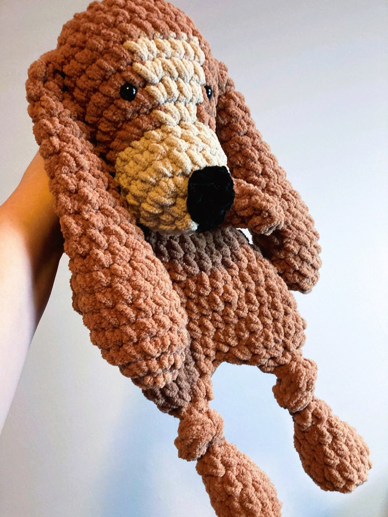 Handmade Crochet Plush Super Soft Snuggly Hound Doggie Lovey image 1