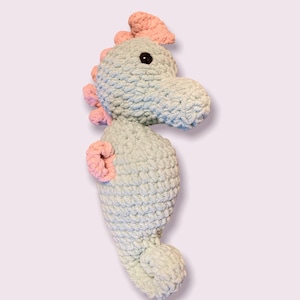 Handmade Crochet Plush Super Soft Snuggly Seahorse Lovey Mermaid Stuffie Under the Sea