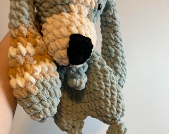 Handmade Crochet Plush Super Soft Snuggly Hound Doggie Lovey