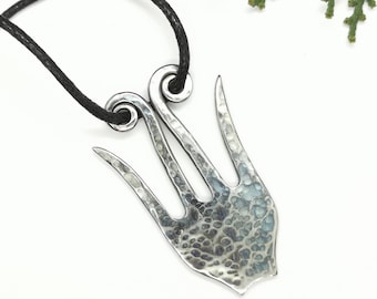 silver fork necklace for women, boho jewelry, mom birthday gift, one of a kind handmade jewelry