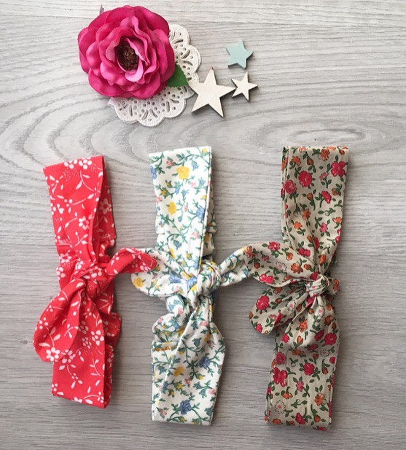 floral headband summer retro and vintage flavour Headband for woman and toddler