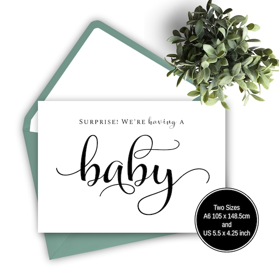 printable pregnancy announcement card surprise were having a baby card baby announcement card were pregnant new baby printable cards printable announcement cards