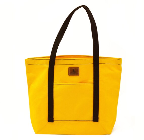 yellow canvas bag