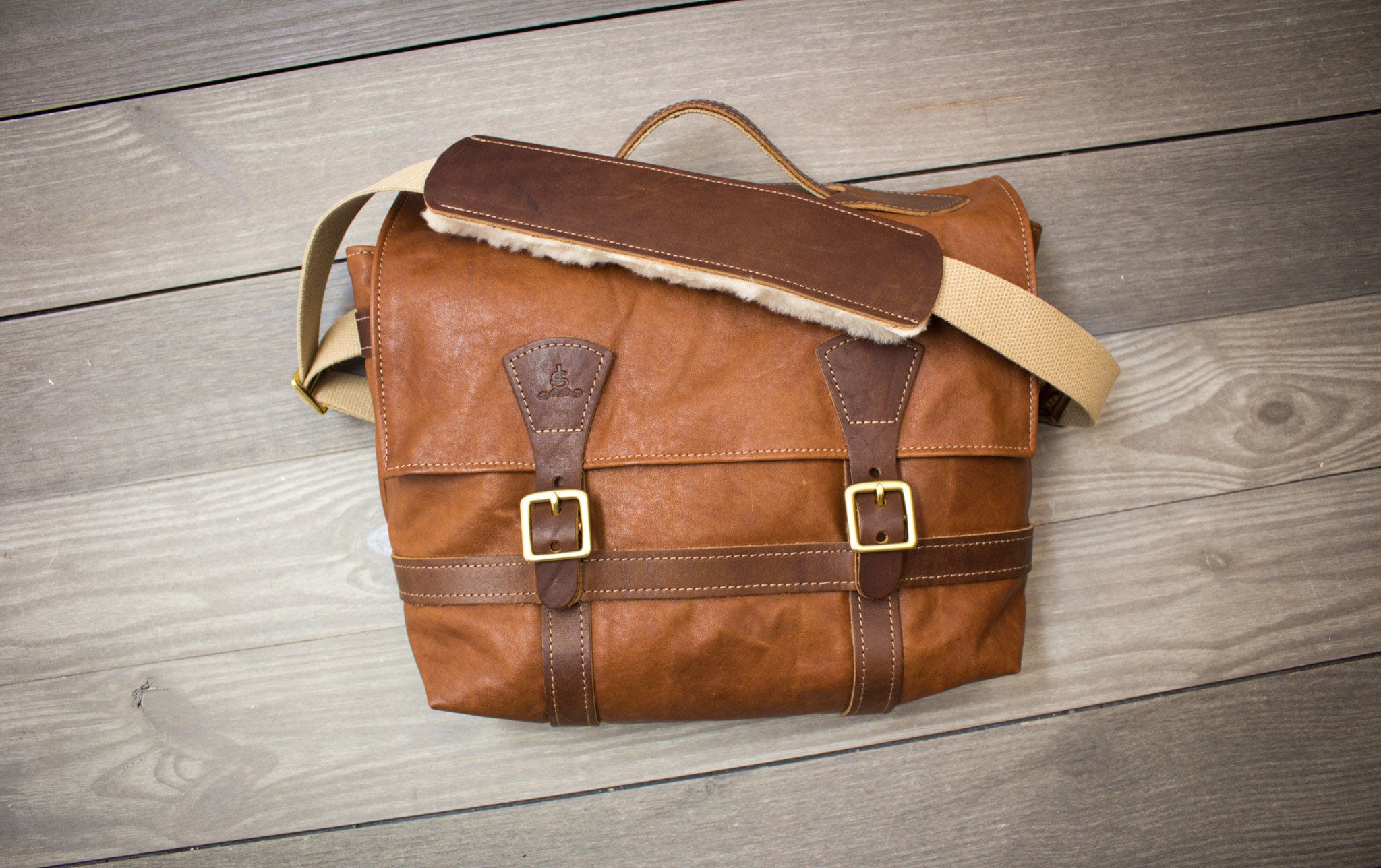 Bourbon Waxed Cotton Duck Canvas with Chestnut Leather