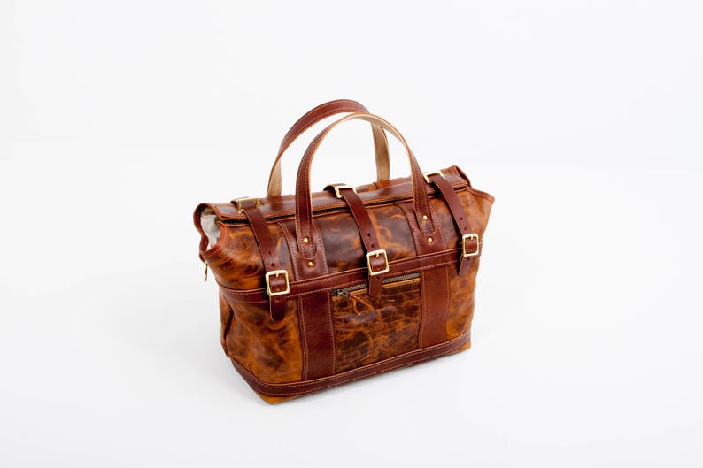 Father/'s Day Leather Bags Vintage Bag Free Personalization Handcrafted Personalized Premium Custom Leather Overnight Bag- Leather Gifts