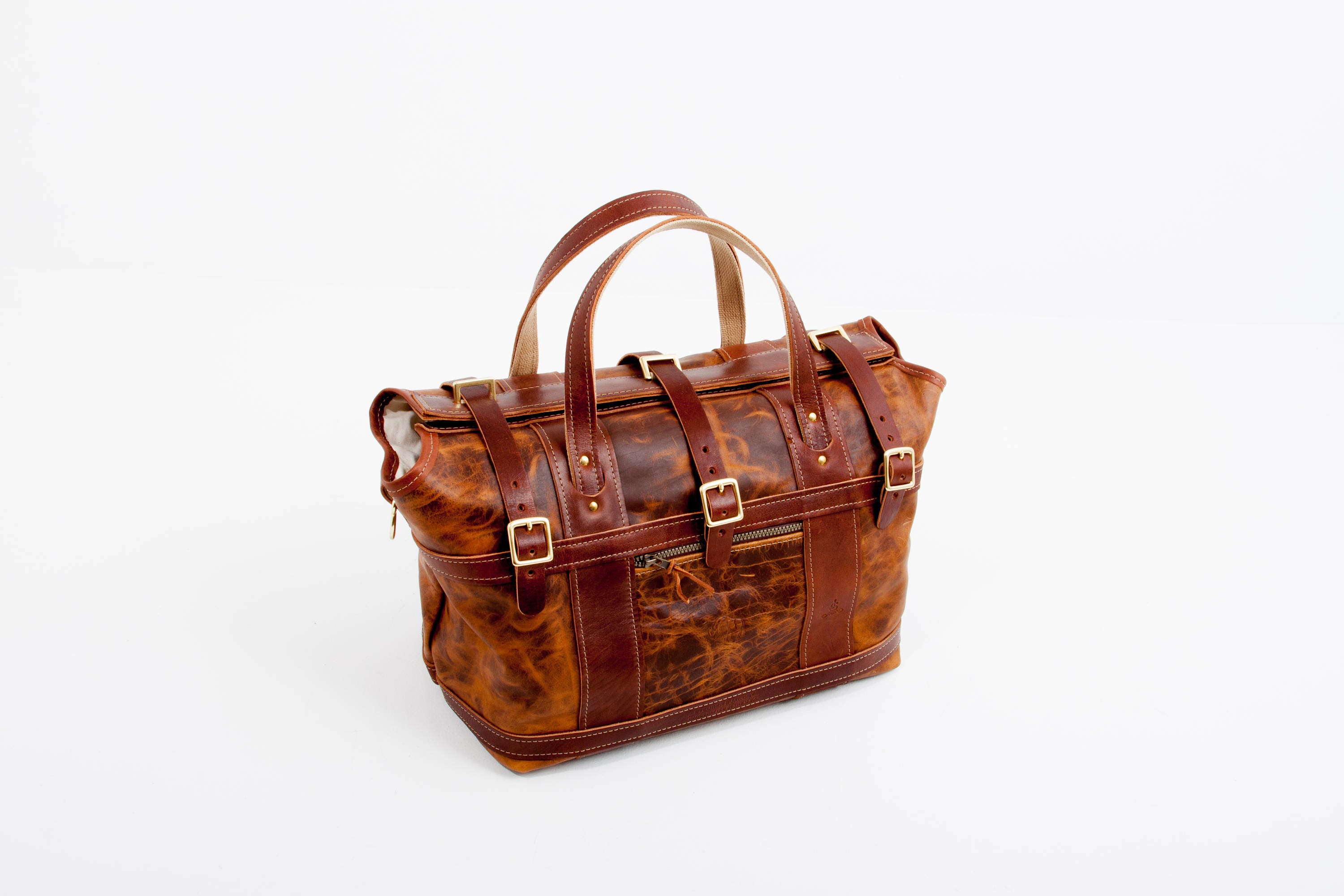 personalised leather overnight bolsa