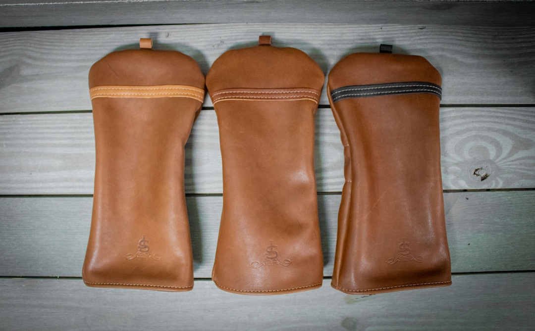 Leather Traditional Style Driver Cover, Custom Head Cover, Golf Gifts