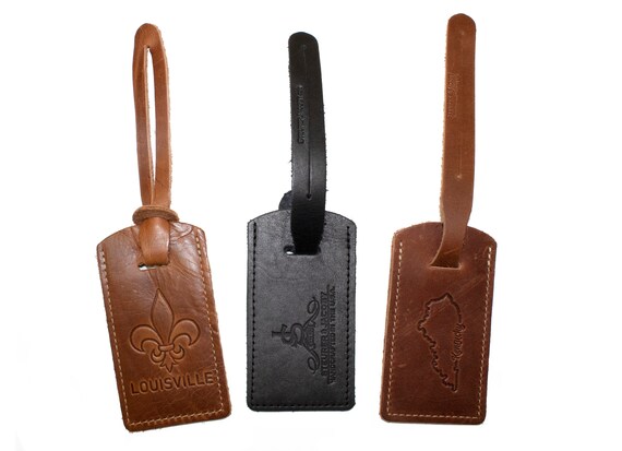 leather bag tag